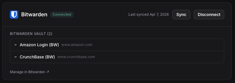 Connect Your Vault - TinyFish Web Agent